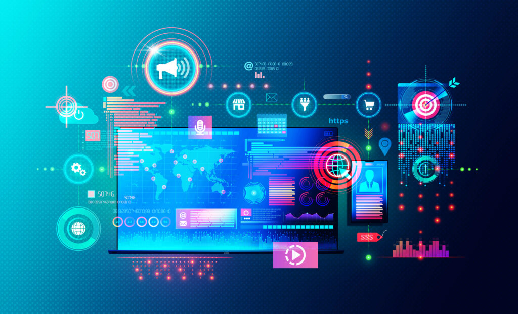drawn representation of automated media buying