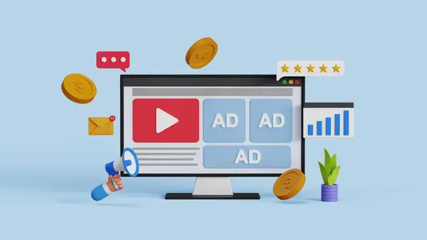 drawing of computer with ads to illustrate programmatic advertising